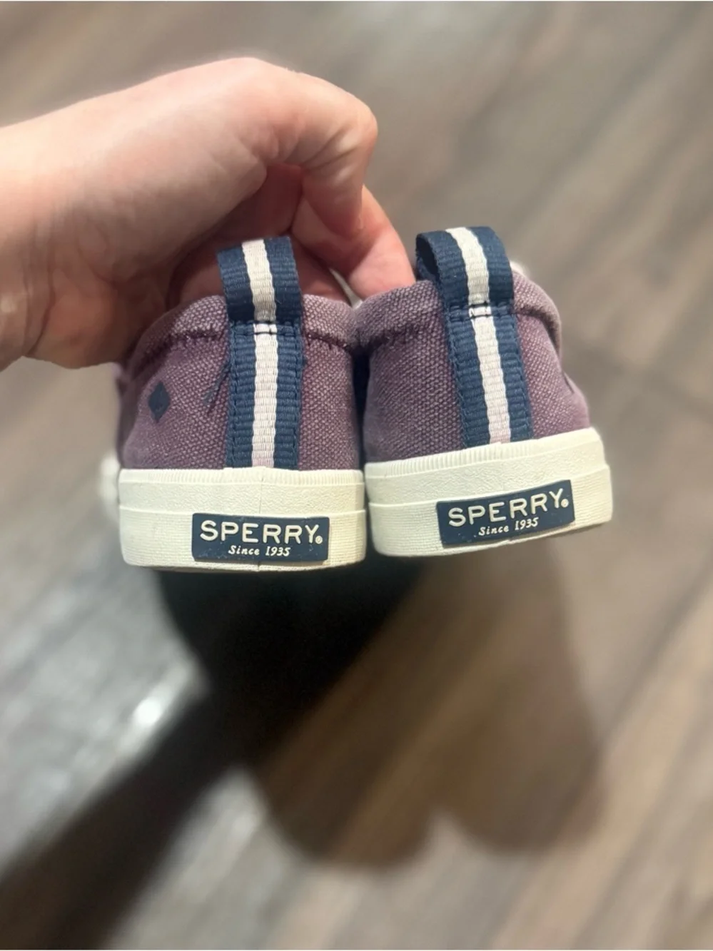 Sperry Crest Vibe Chunky Lace Sneakers Womens 7.5 Purple Plum Canvas Casual